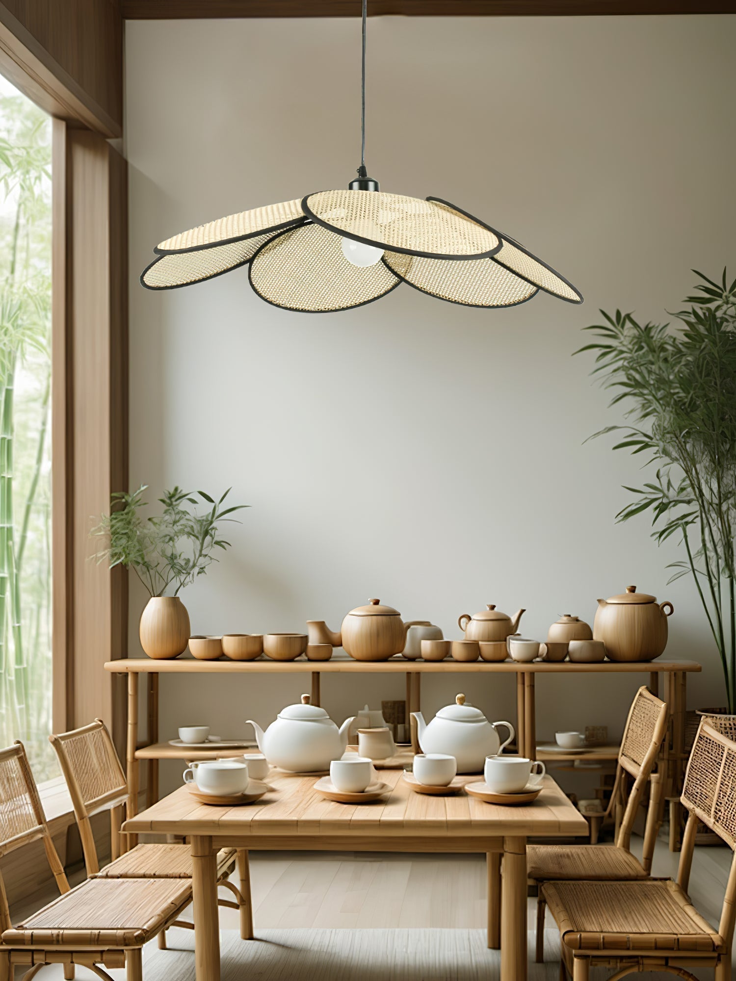 Vemarora Premium Pendelleuchte aus Rattangewebe-Letslighting