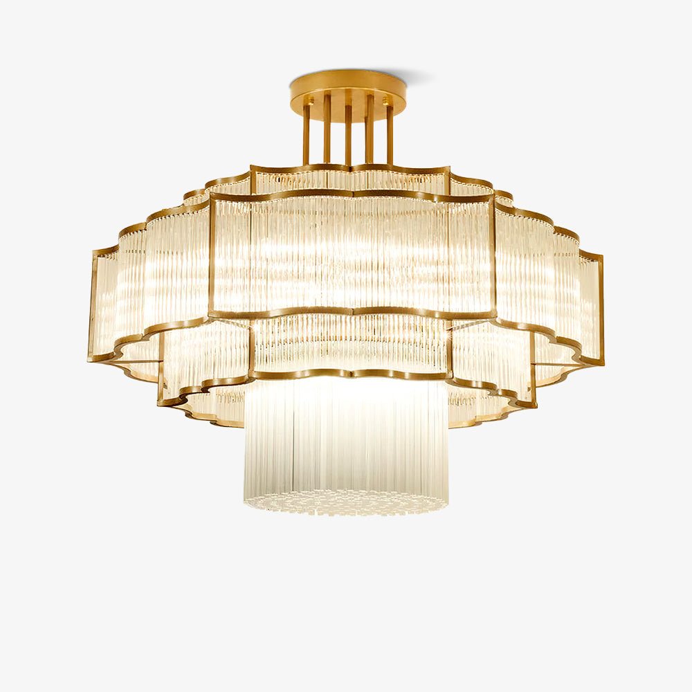 Lustra Kronleuchter Gold Schwarz Glas-Letslighting
