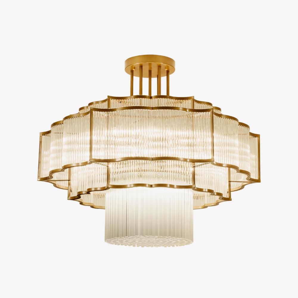 Lustra Kronleuchter Gold Schwarz Glas-Letslighting
