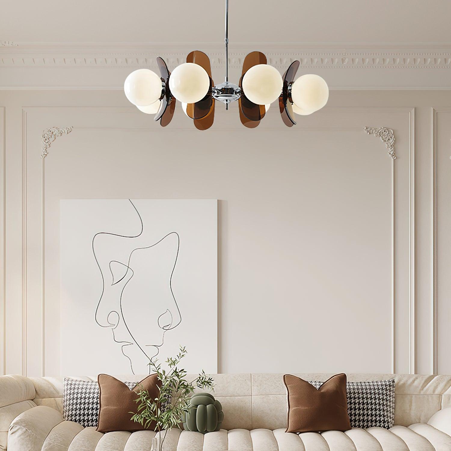 Ulano Kronleuchter in Braun und Orange