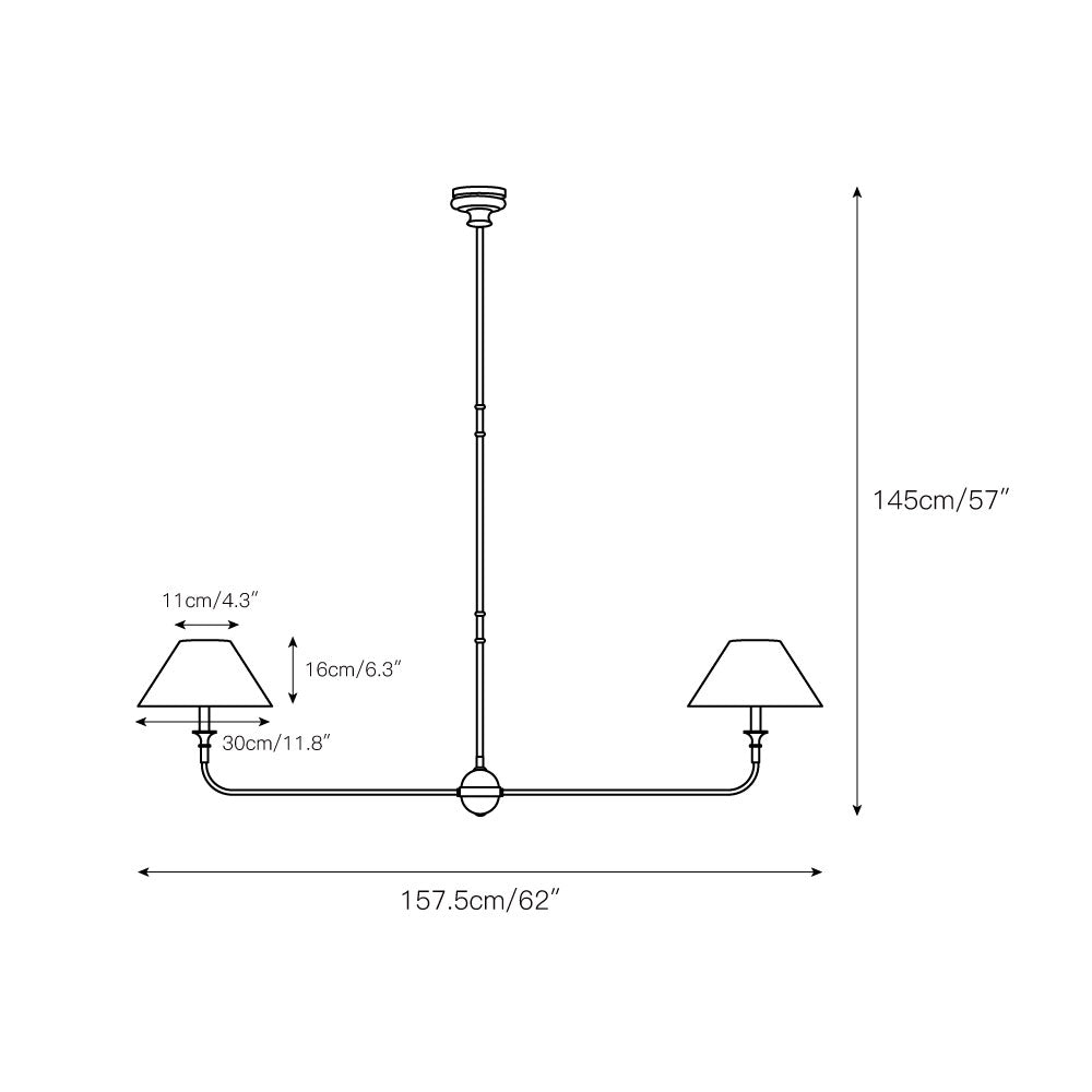 Norli Moderner linearer LED-Kronleuchter aus Metall