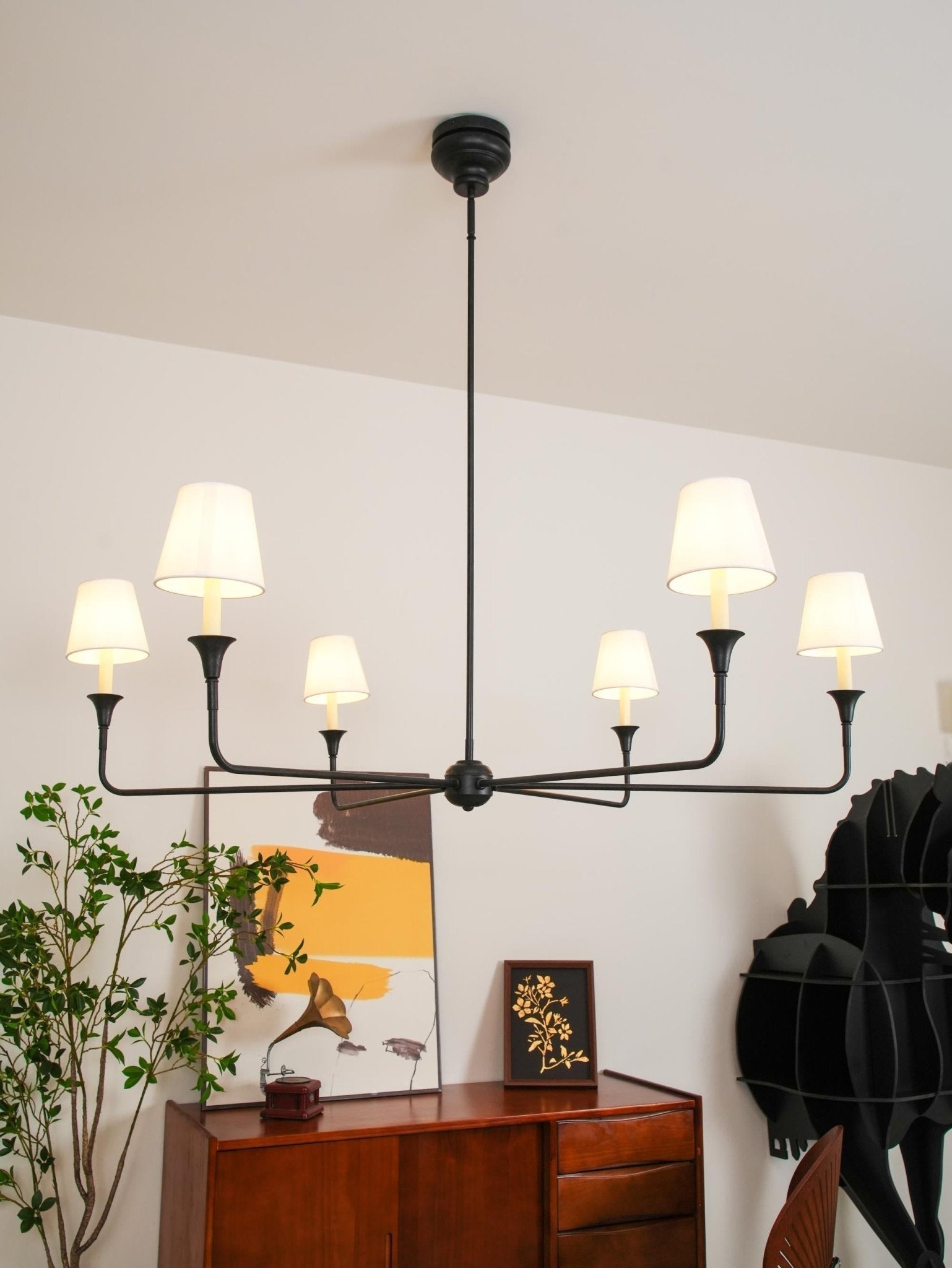Lustra Pendelleuchte Schwarz Kerzenform Zulaufend-Letslighting
