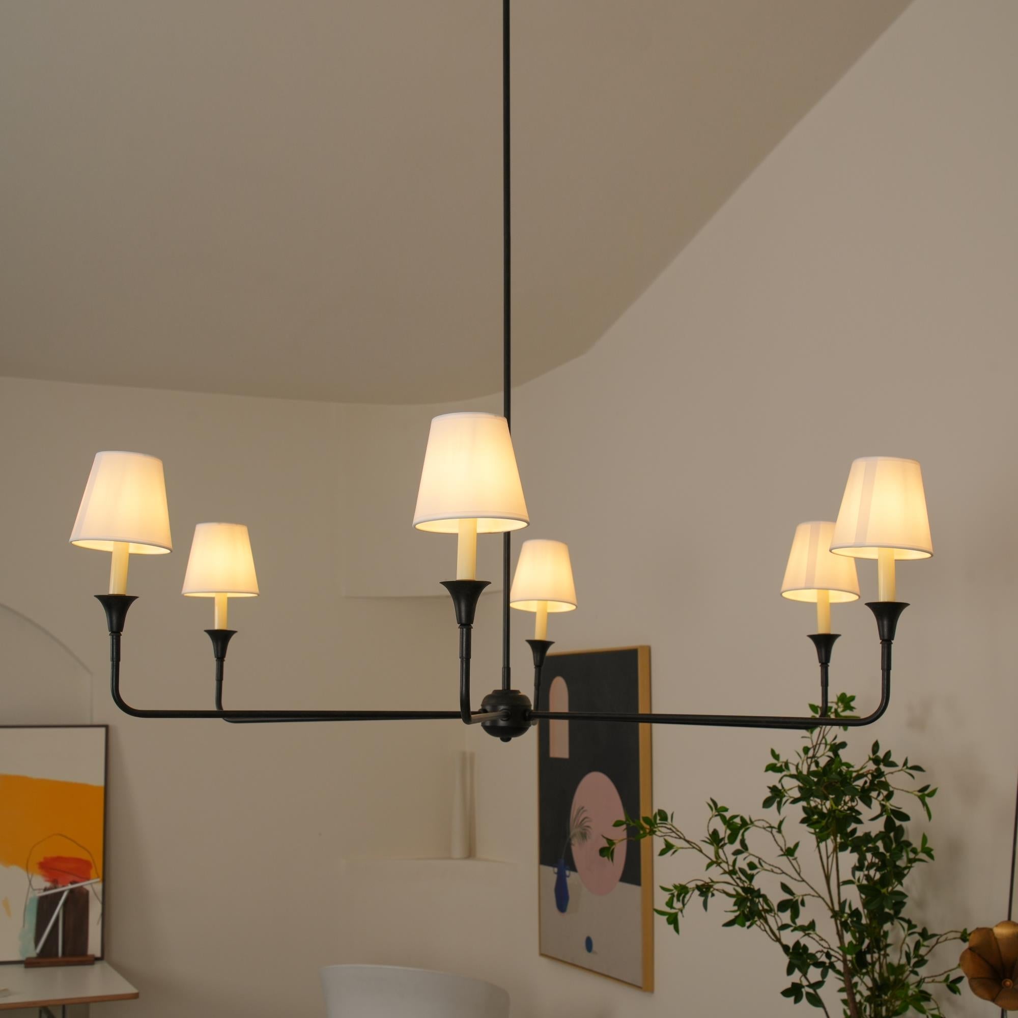 Lustra Pendelleuchte Schwarz Kerzenform Zulaufend-Letslighting