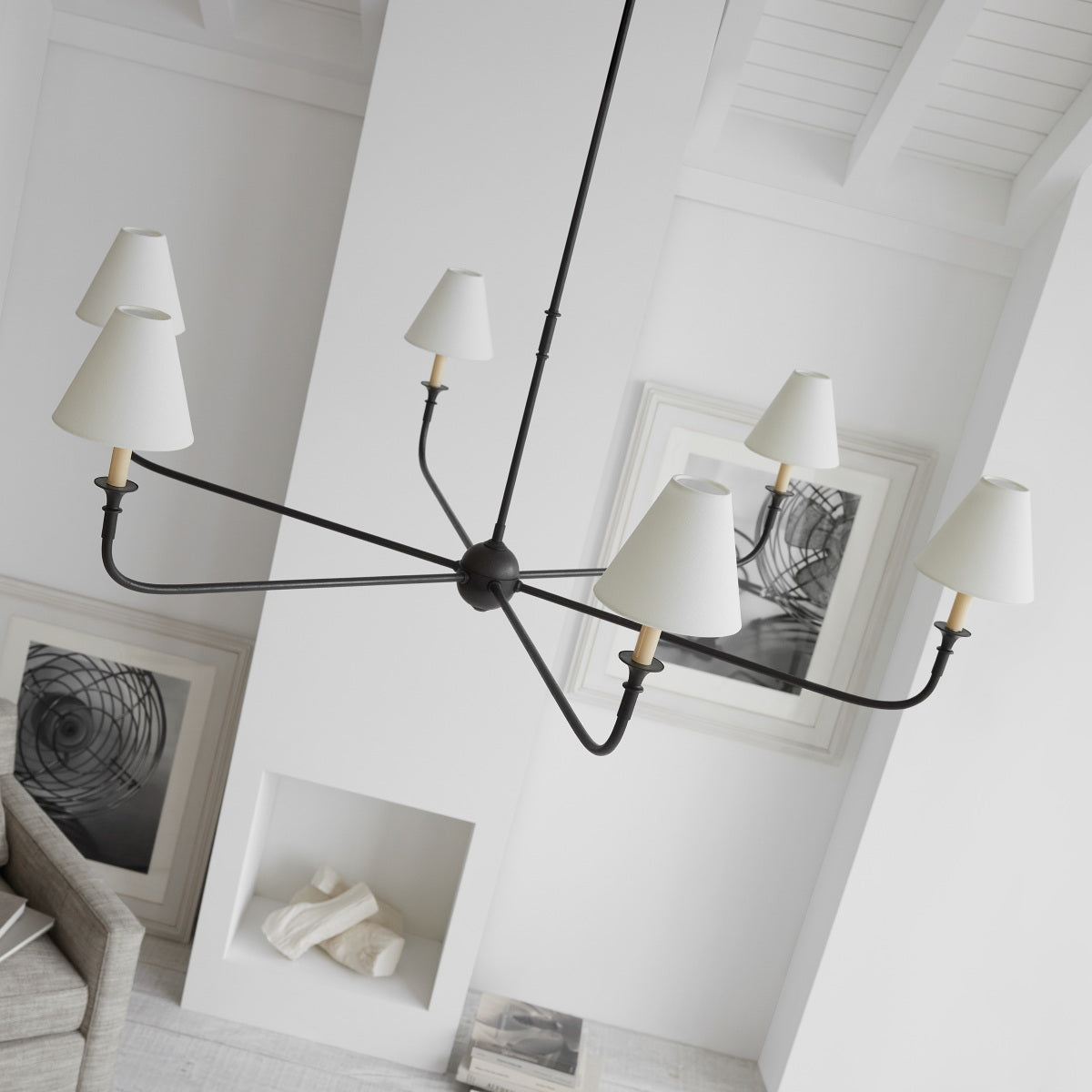 Arthaila Großer Vintage Industrieller Stoff-Kronleuchter-Letslighting