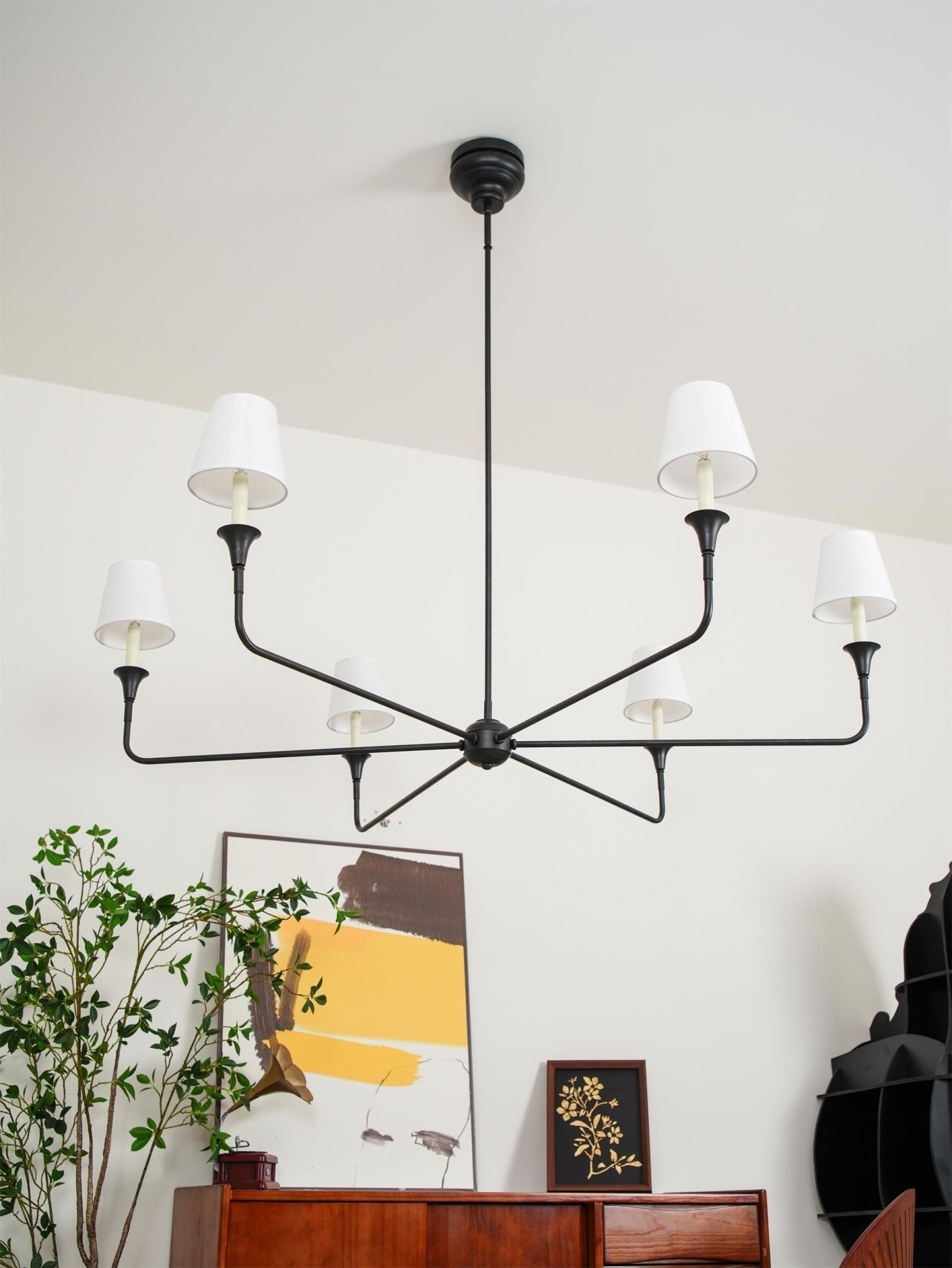 Lustra Pendelleuchte Schwarz Kerzenform Zulaufend-Letslighting