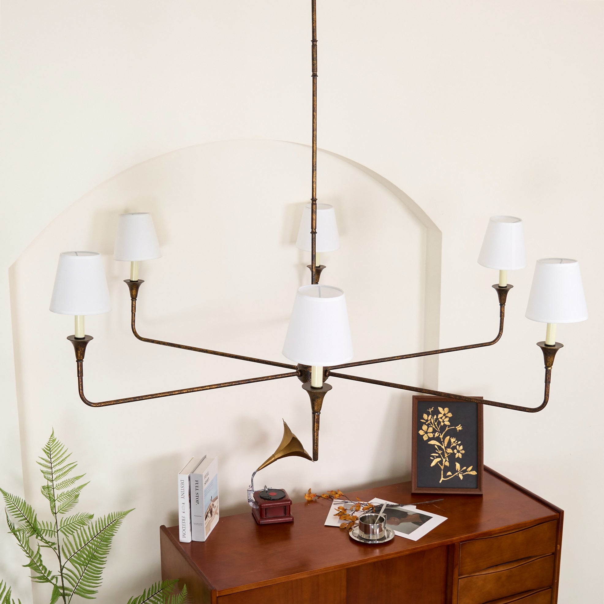 Arthaila Großer Vintage Industrieller Stoff-Kronleuchter-Letslighting
