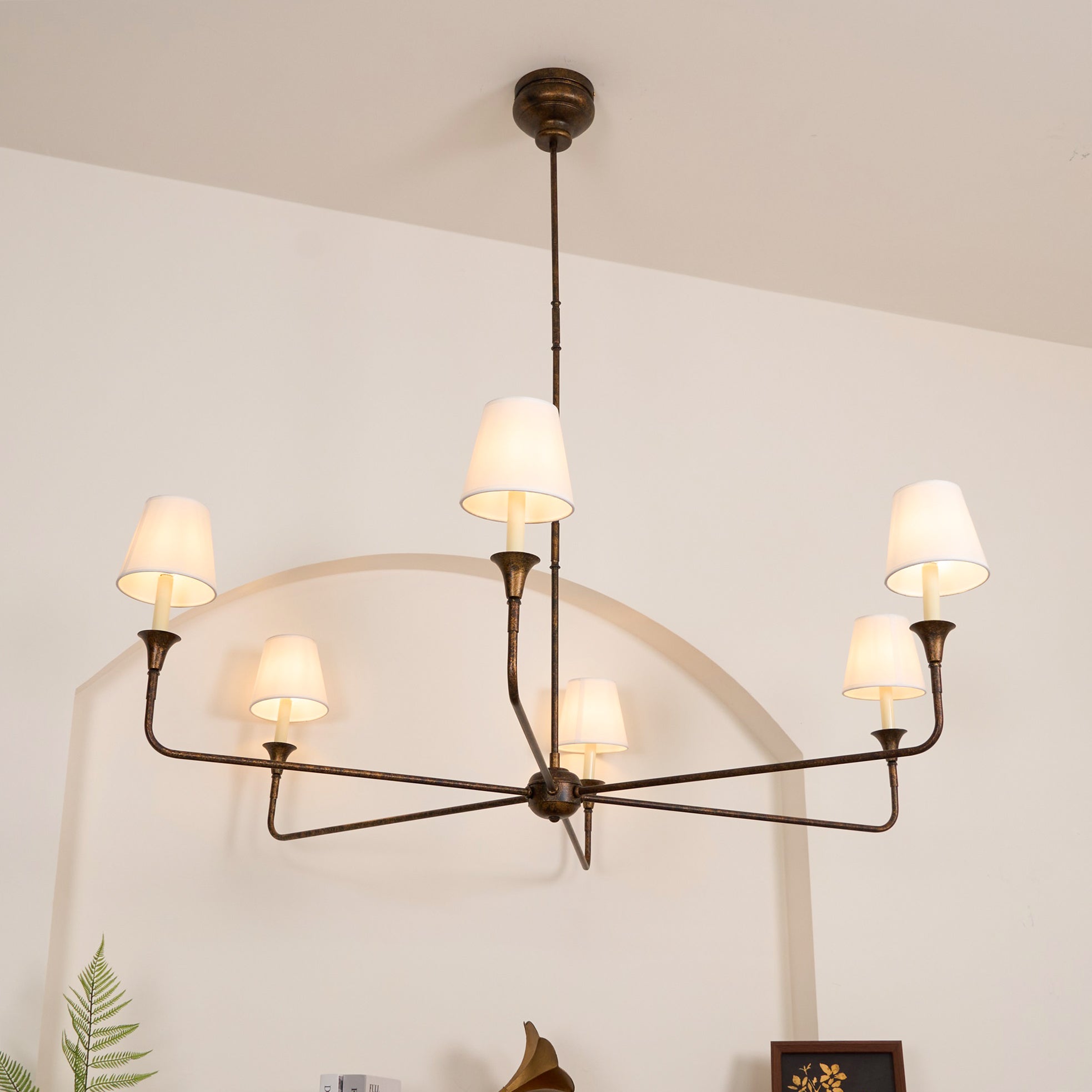 Arthaila Großer Vintage Industrieller Stoff-Kronleuchter-Letslighting
