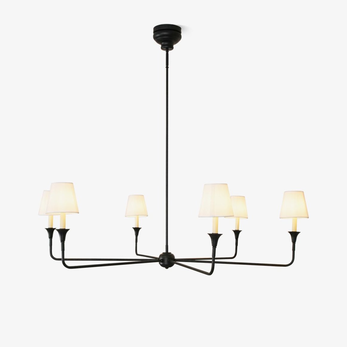 Lustra Pendelleuchte Schwarz Kerzenform Zulaufend-Letslighting