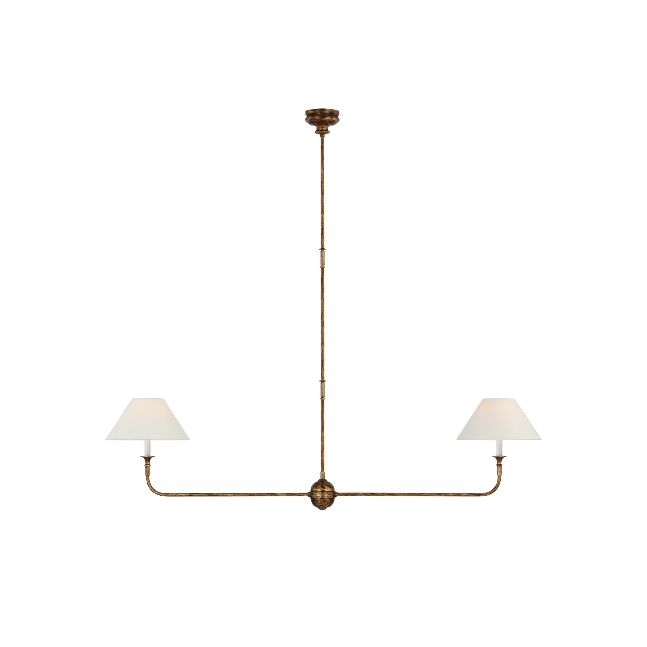 Aera Modern Minimalist Linear Antique Brass Fabric Chandelier - Letslighting