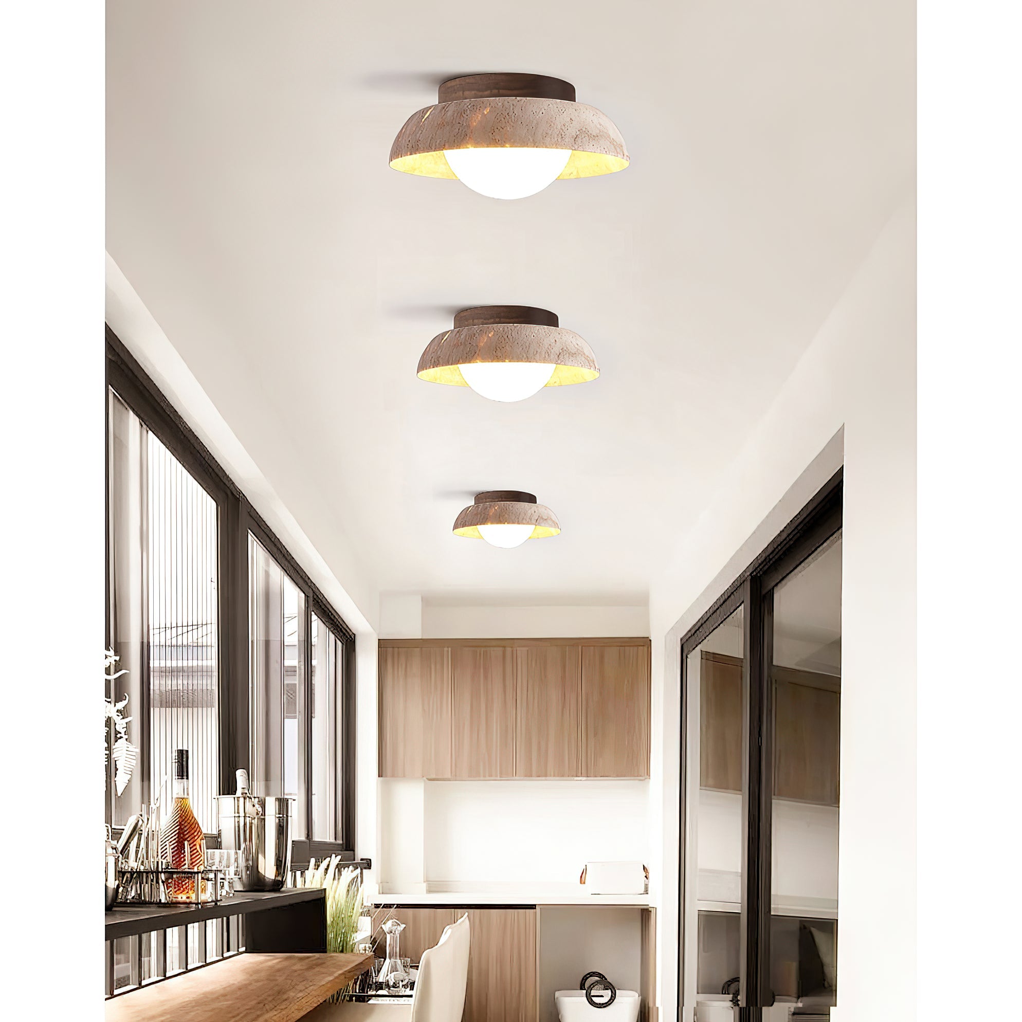 Cuvela Modern Minimalist Travertine Ceiling Lamp - Letslighting