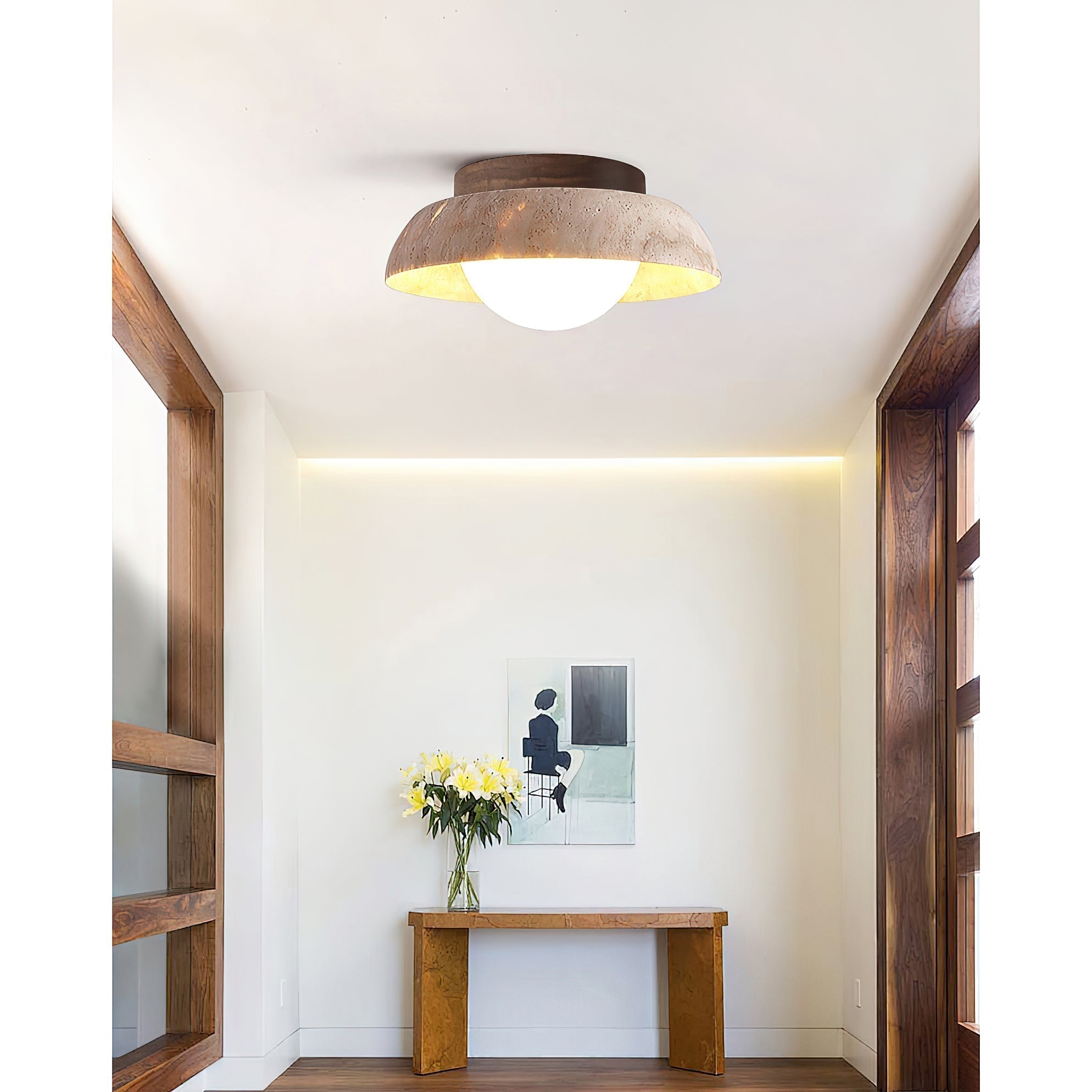 Cuvela Modern Minimalist Travertine Ceiling Lamp - Letslighting