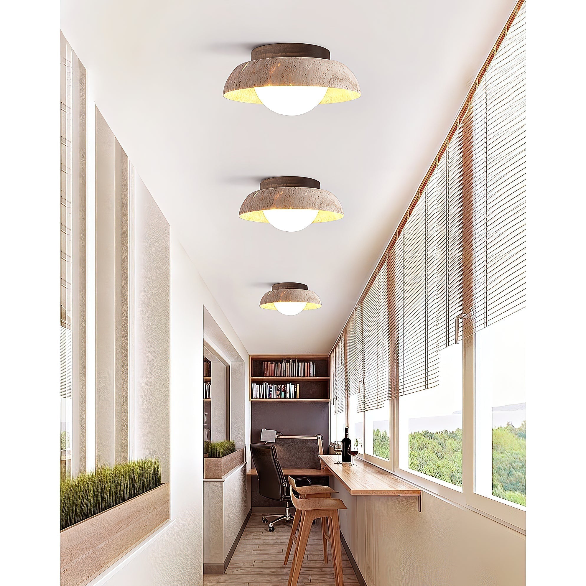 Cuvela Modern Minimalist Travertine Ceiling Lamp - Letslighting