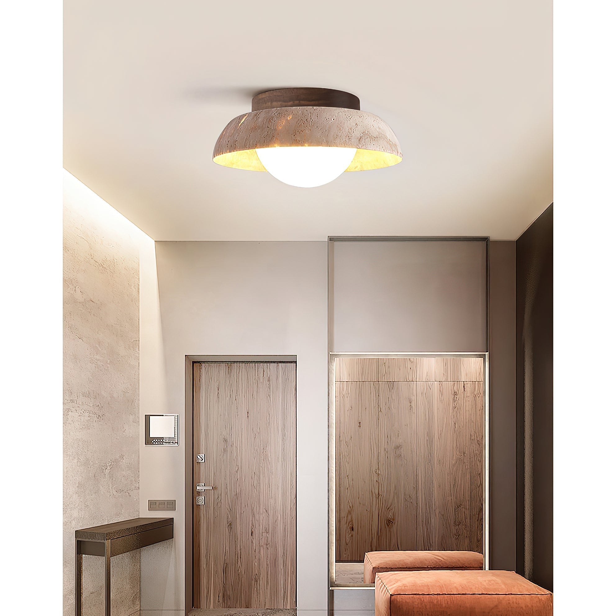 Cuvela Modern Minimalist Travertine Ceiling Lamp - Letslighting