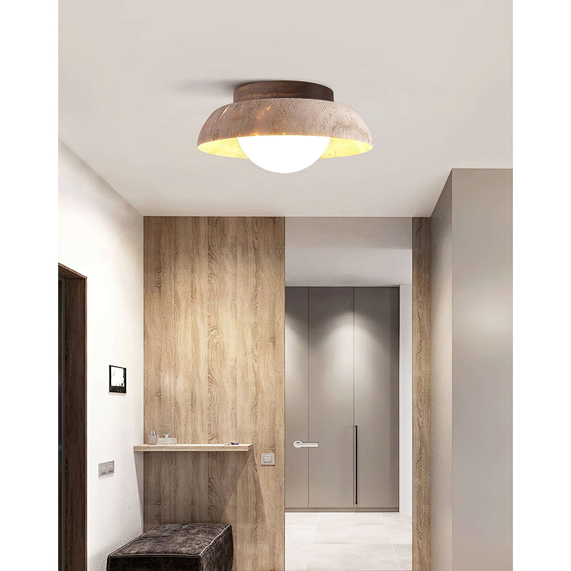 Cuvela Modern Minimalist Travertine Ceiling Lamp - Letslighting