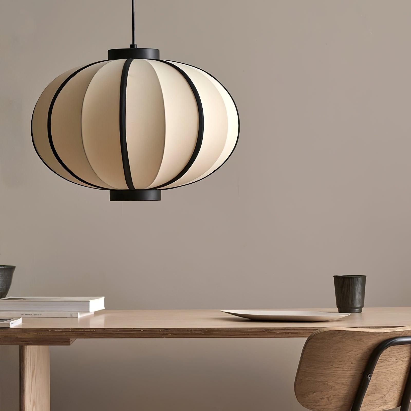 Pendelleuchte Stoff Lampion Schirm Metallrahmen Vintage-Letslighting