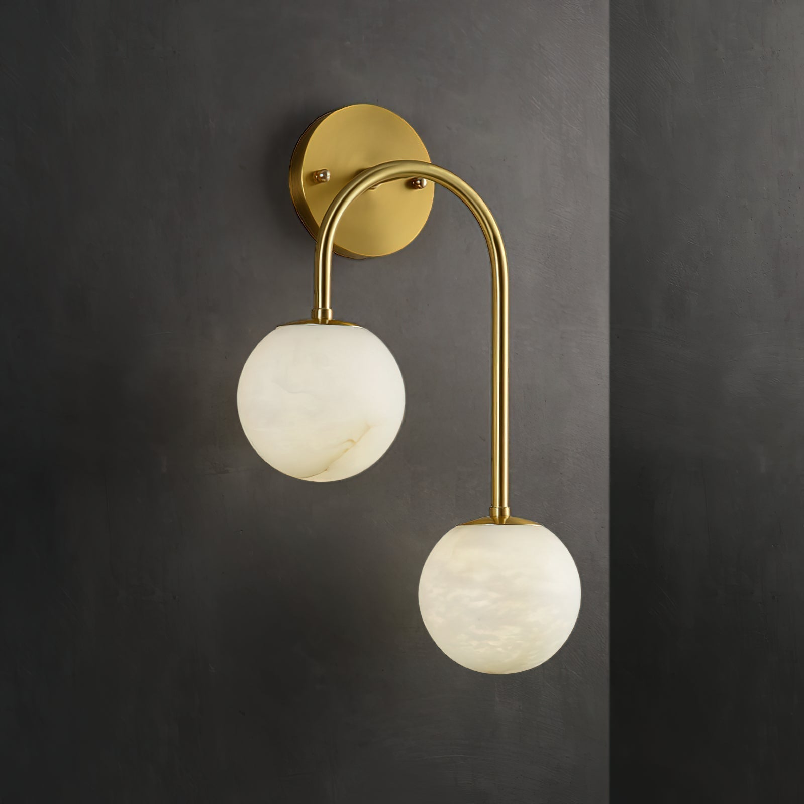 Elthaila Modern Minimalist Brass Alabaster Wall Lamp - Letslighting