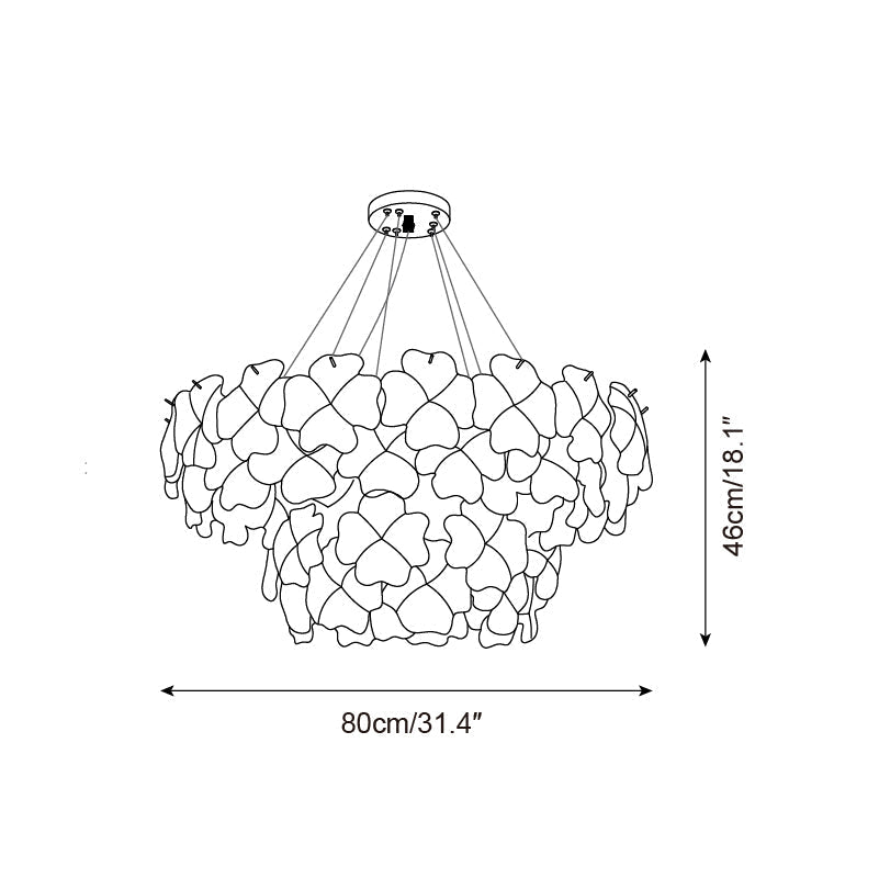 Ophelis Pink Flower Glass Chandelier - Letslighting
