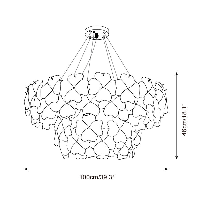 Ophelis Pink Flower Glass Chandelier - Letslighting