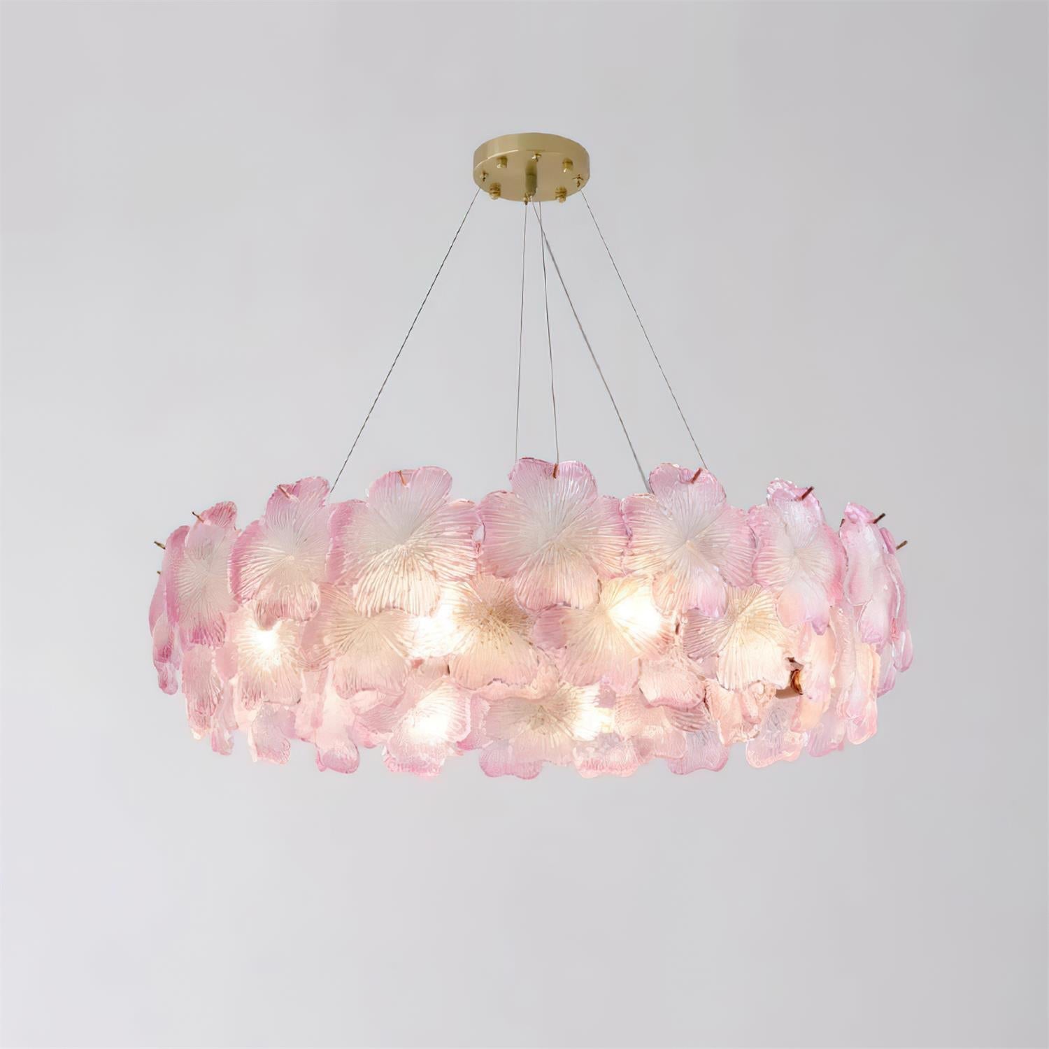 Ophelis Pink Flower Glass Chandelier - Letslighting