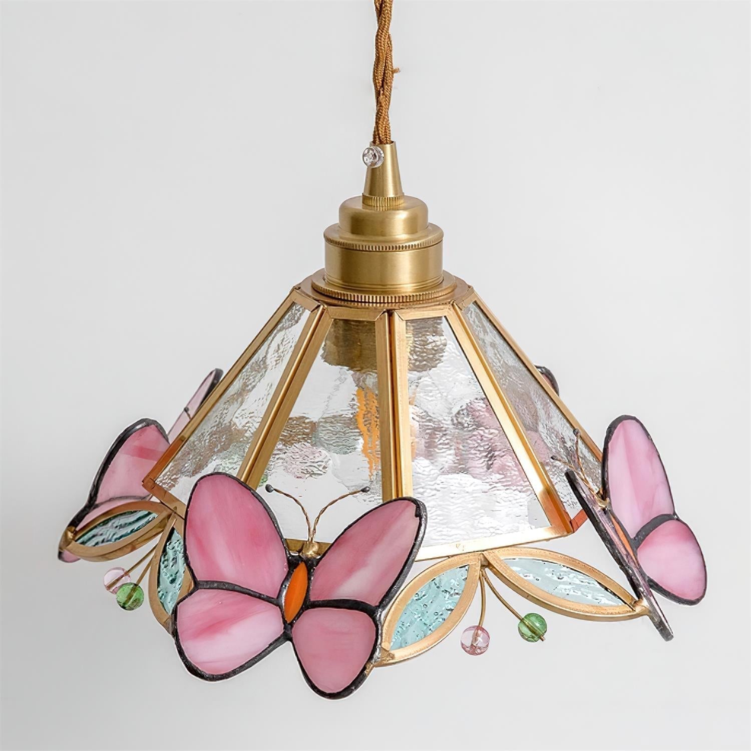 Pendelleuchte Schmetterling Buntglas Vintage-Letslighting