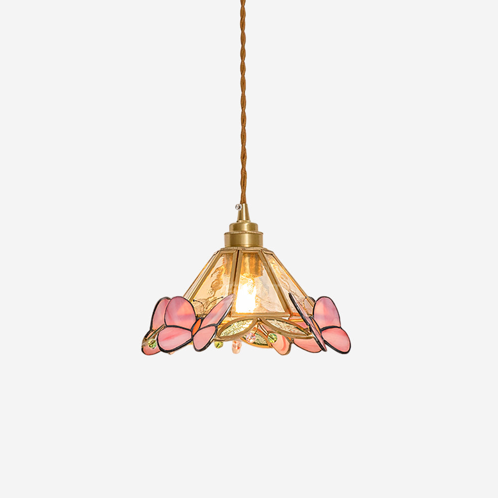 Pendelleuchte Schmetterling Buntglas Vintage-Letslighting