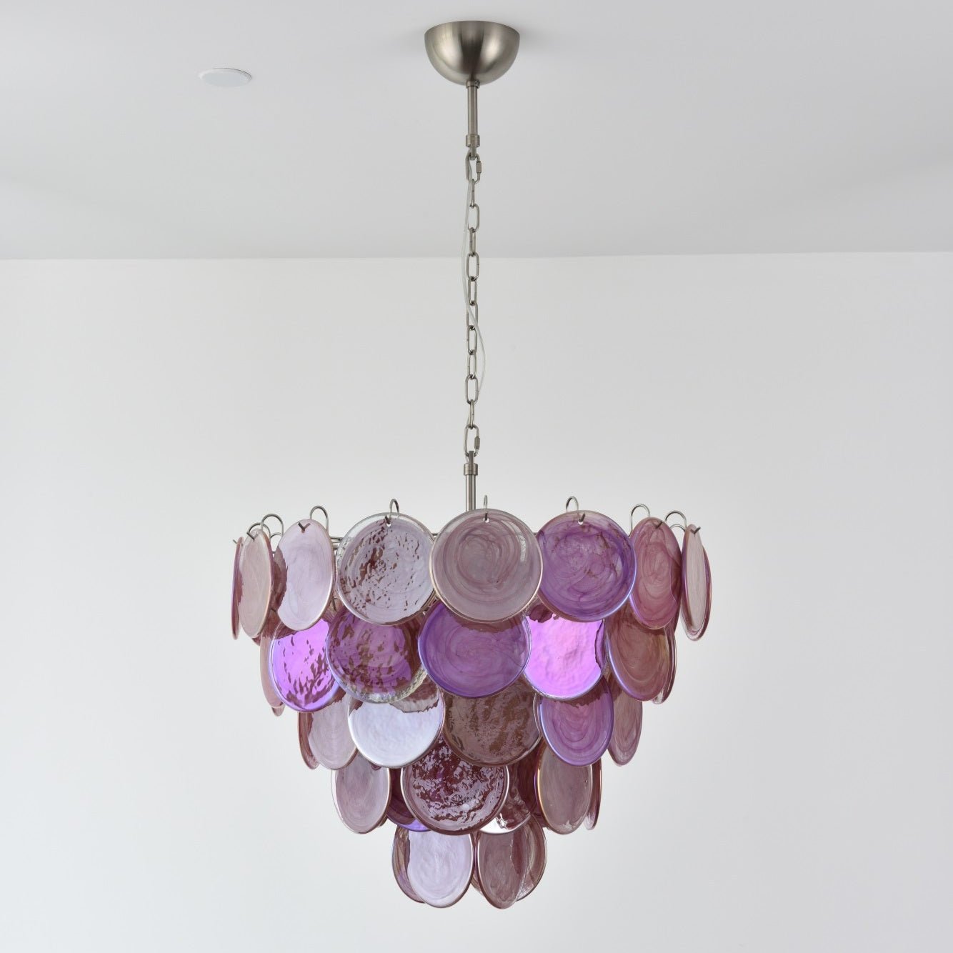 Aurora Chandelier Pink Murano Disc Layered - Neutralighting