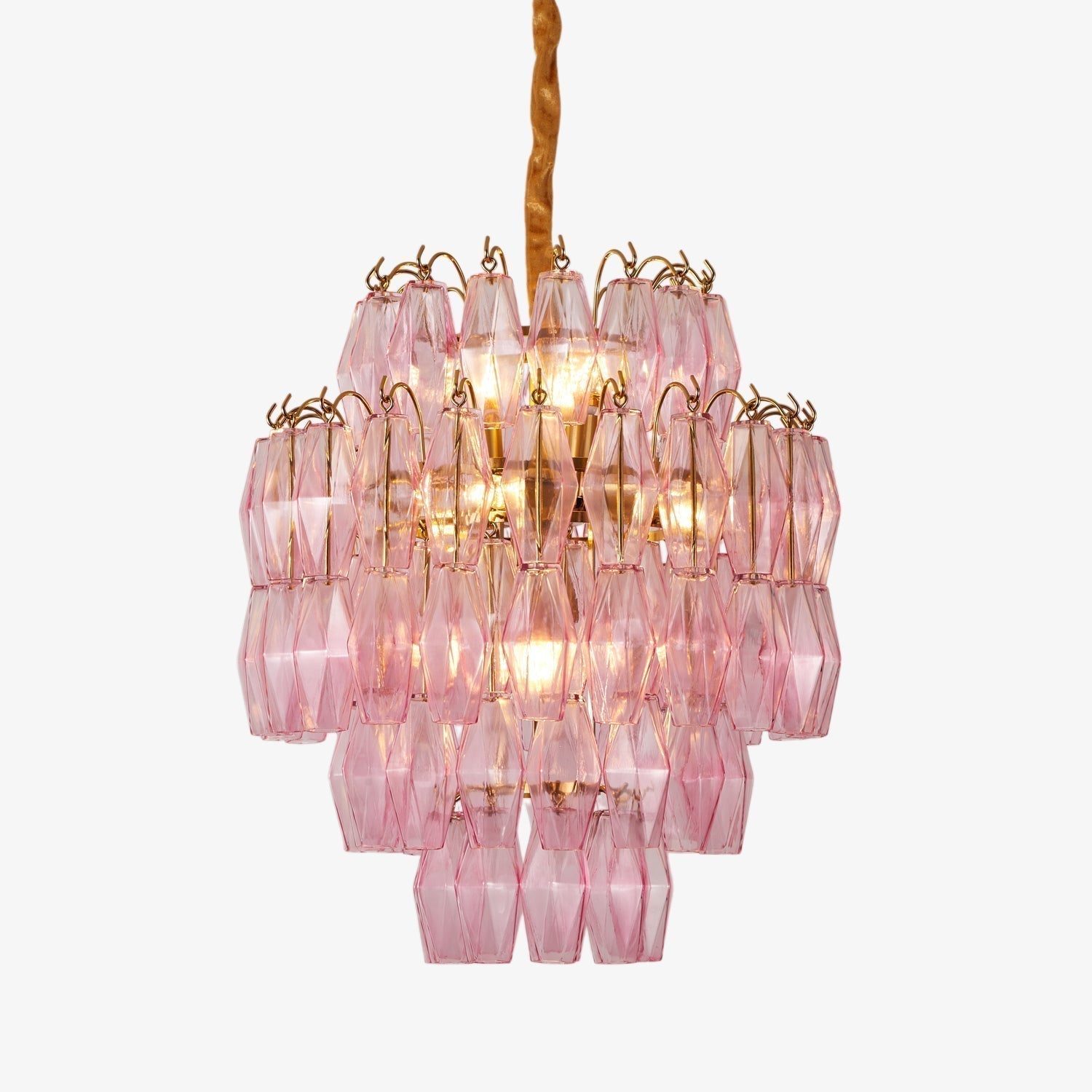 Aurora Chandelier Pink Murano Glass Layered Glam - Neutralighting