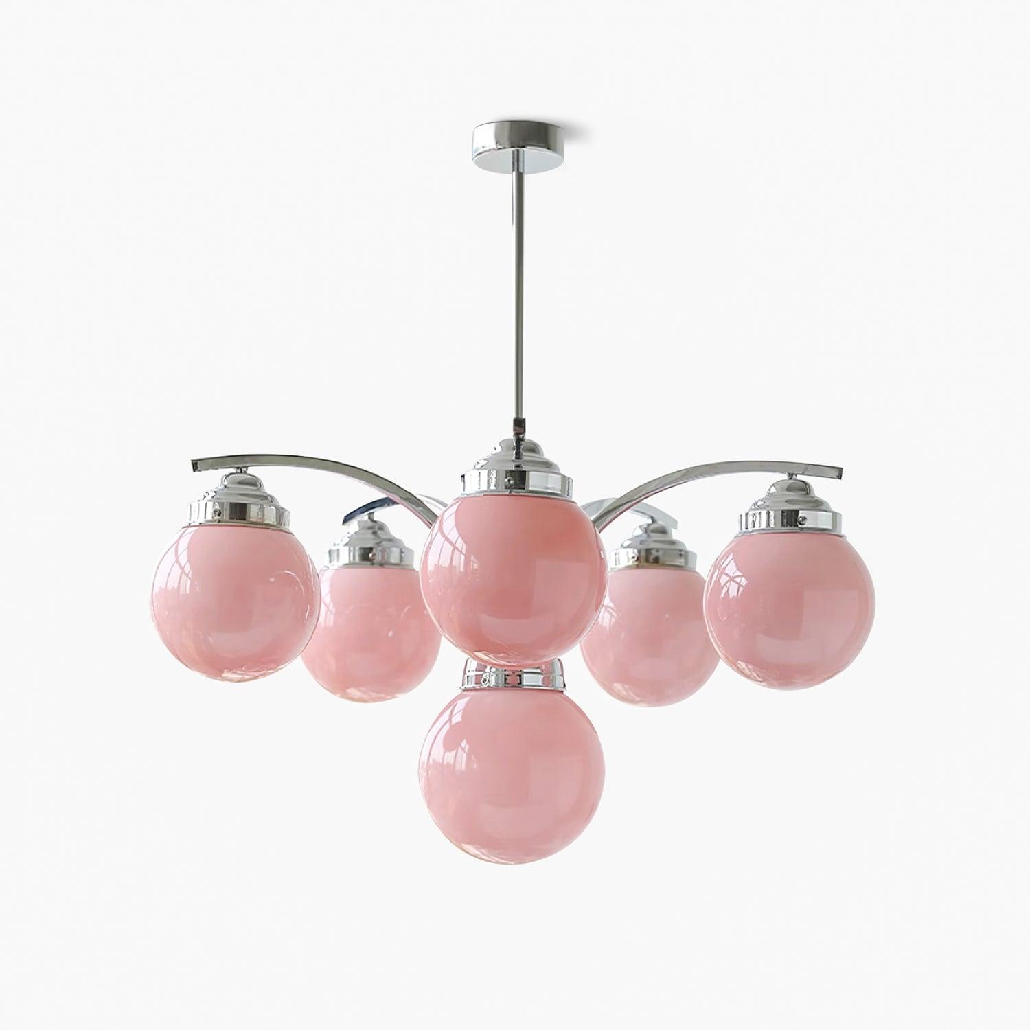 Lustra Eleganter Kronleuchter aus Rosa Glas-Letslighting