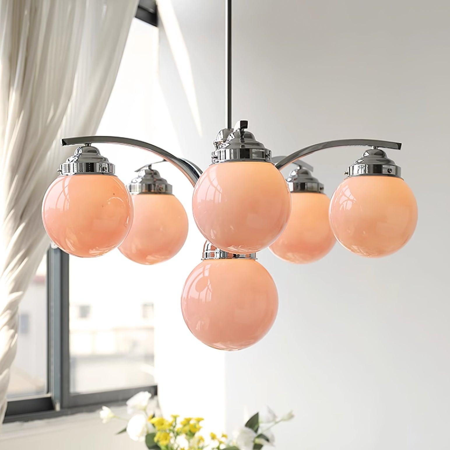 Lustra Eleganter Kronleuchter aus Rosa Glas-Letslighting