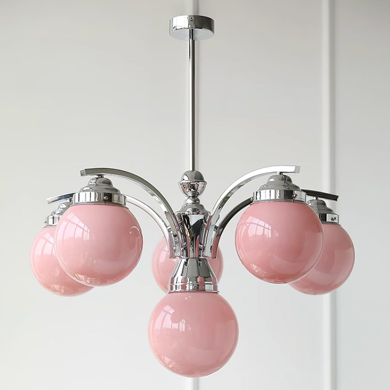 Lustra Eleganter Kronleuchter aus Rosa Glas-Letslighting