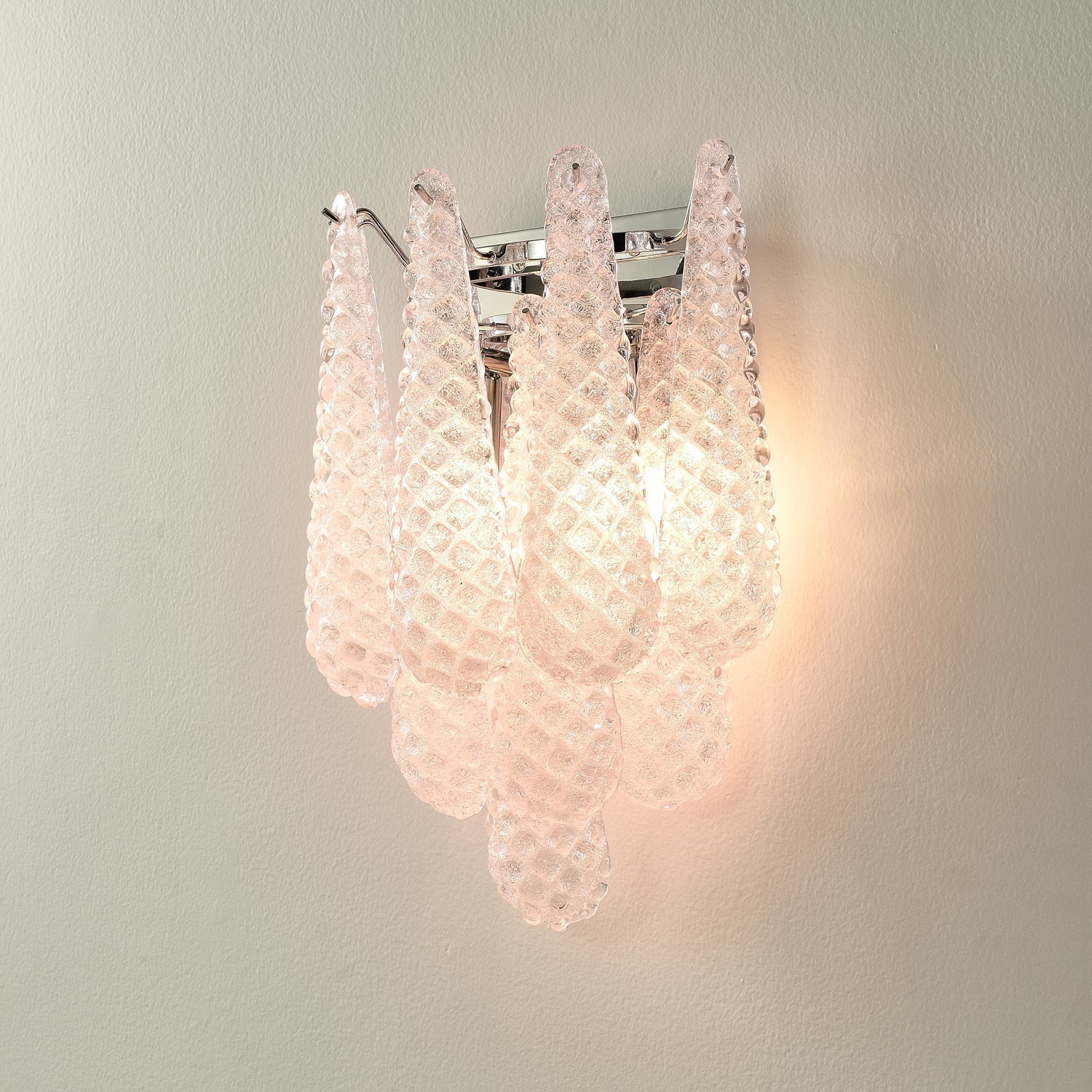 Aurora Wall Sconce Pink Waffle Glass Modern - Neutralighting