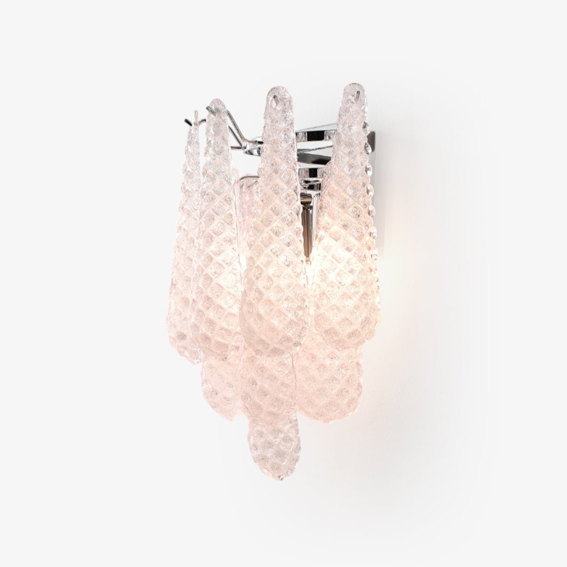 Aurora Wall Sconce Pink Waffle Glass Modern - Neutralighting