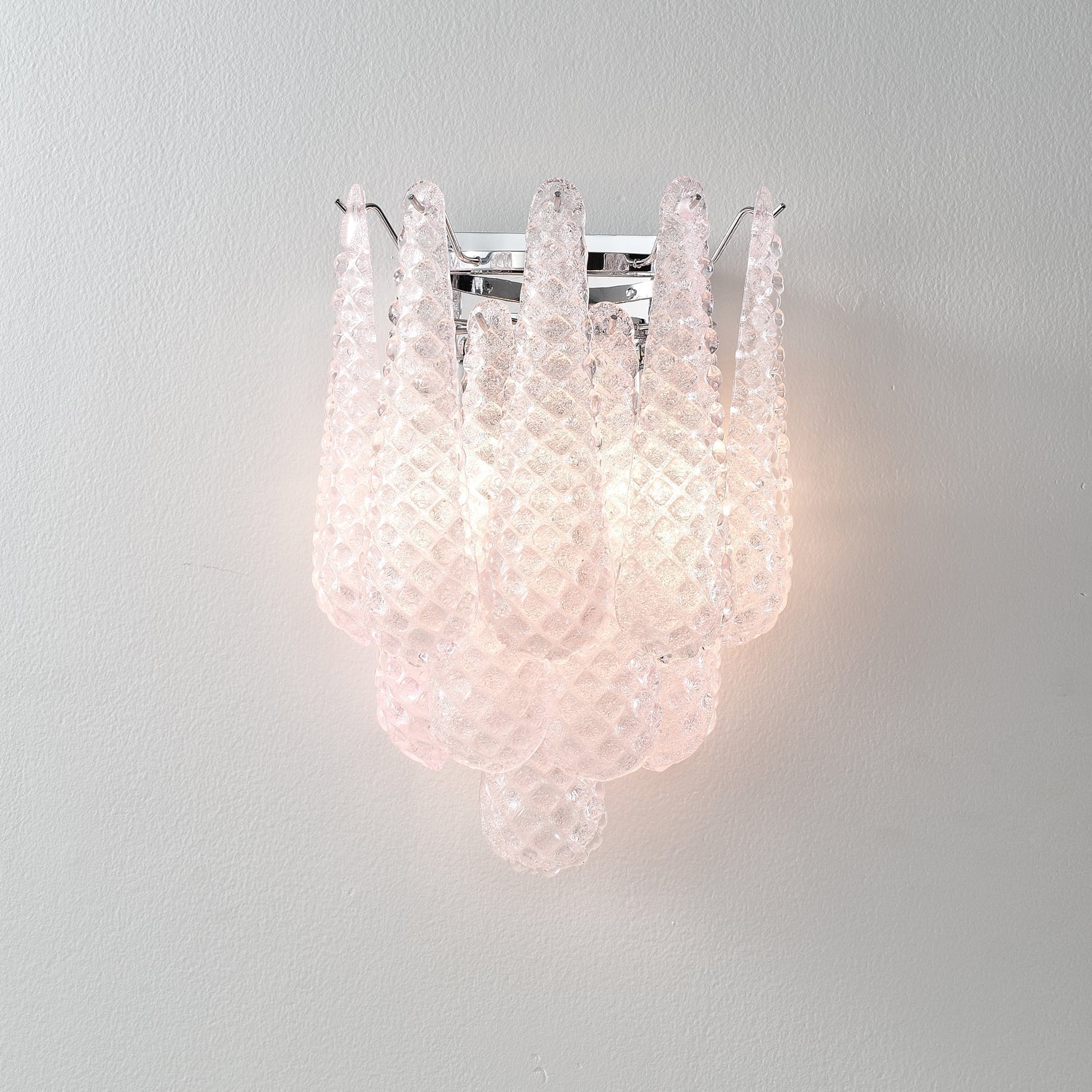 Aurora Wall Sconce Pink Waffle Glass Modern - Neutralighting