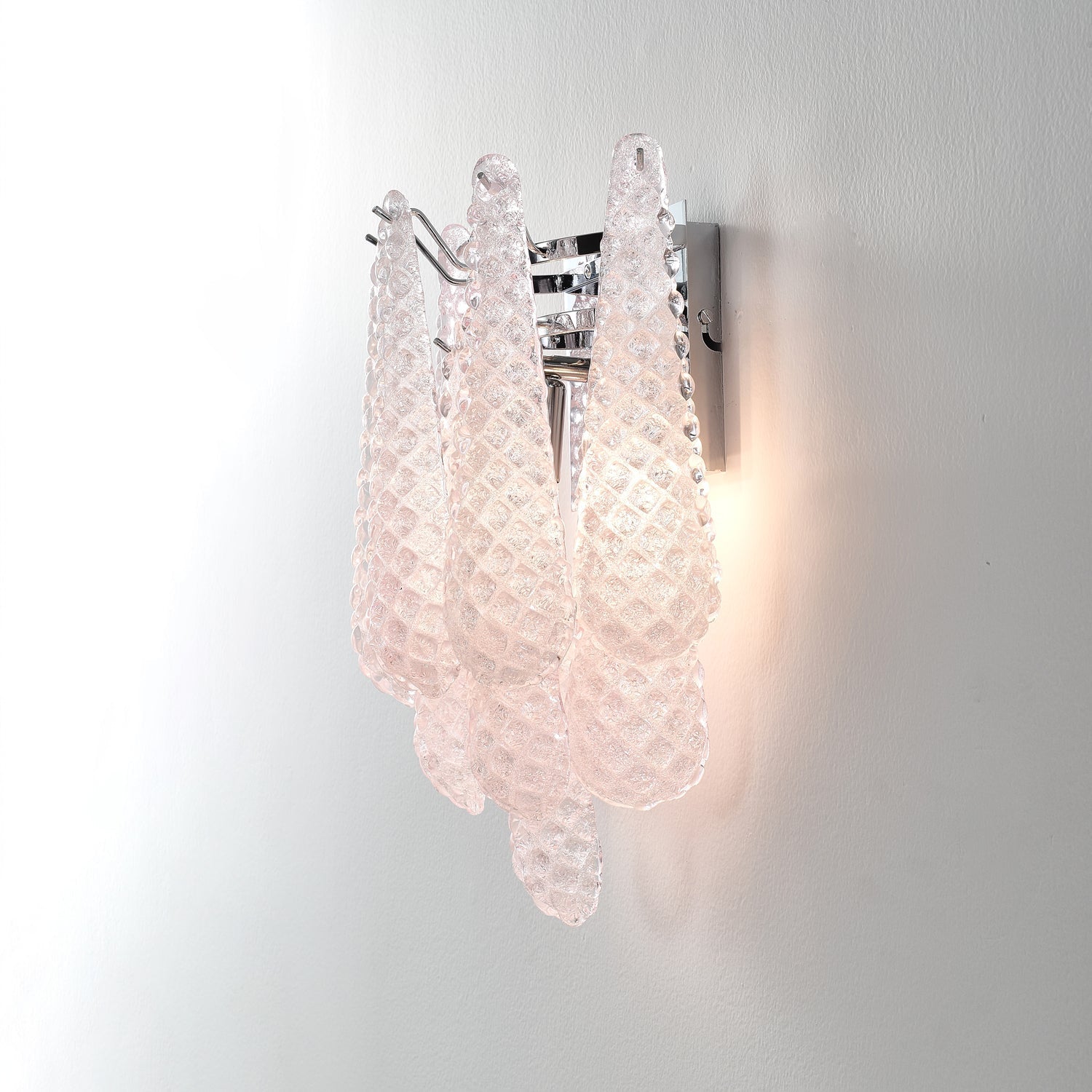 Aurora Wall Sconce Pink Waffle Glass Modern - Neutralighting