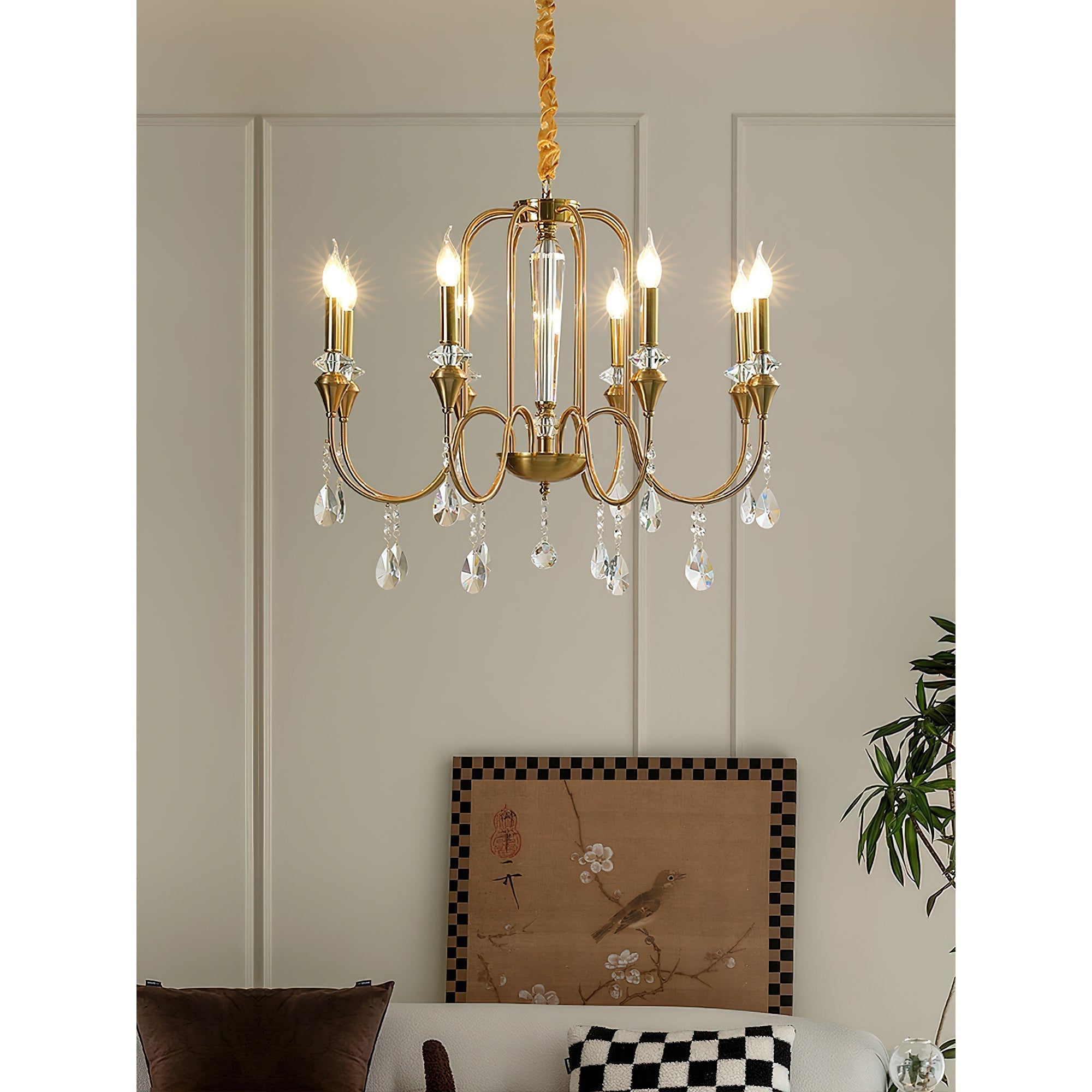 Ercararis Vintage Industrie Messing-Kristall-Kronleuchter-Letslighting