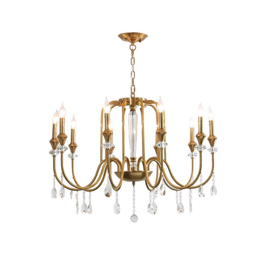 Ercararis Vintage Industrie Messing-Kristall-Kronleuchter-Letslighting