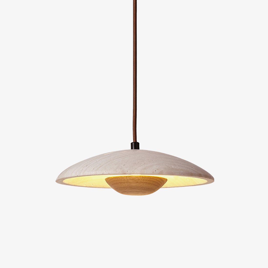 Zodore Wide-Brim Travertine Pendant Light - Neutralighting