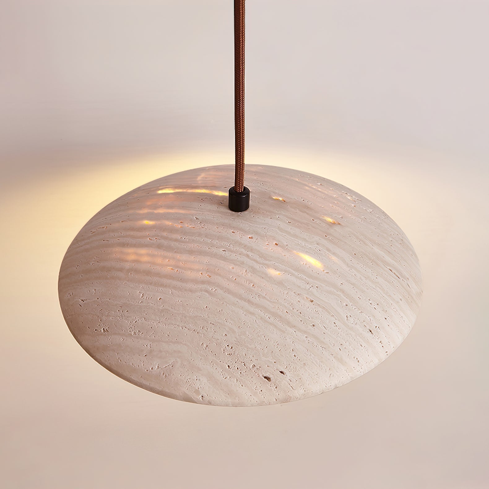 Zodore Wide-Brim Travertine Pendant Light - Neutralighting