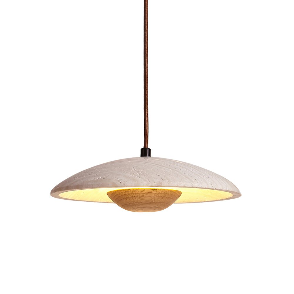 Zodore Wide-Brim Travertine Pendant Light - Neutralighting