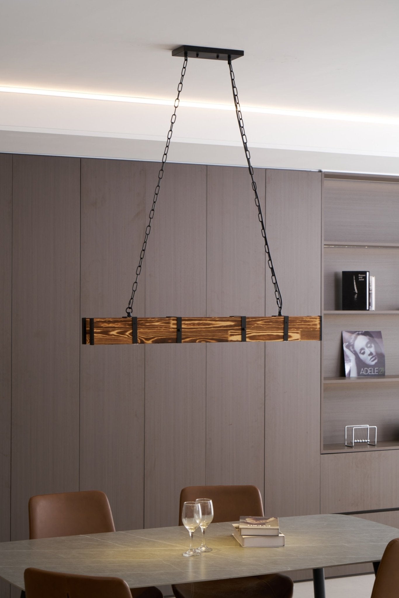 Lustra Kronleuchter Pleva Linear Naturholz-Letslighting