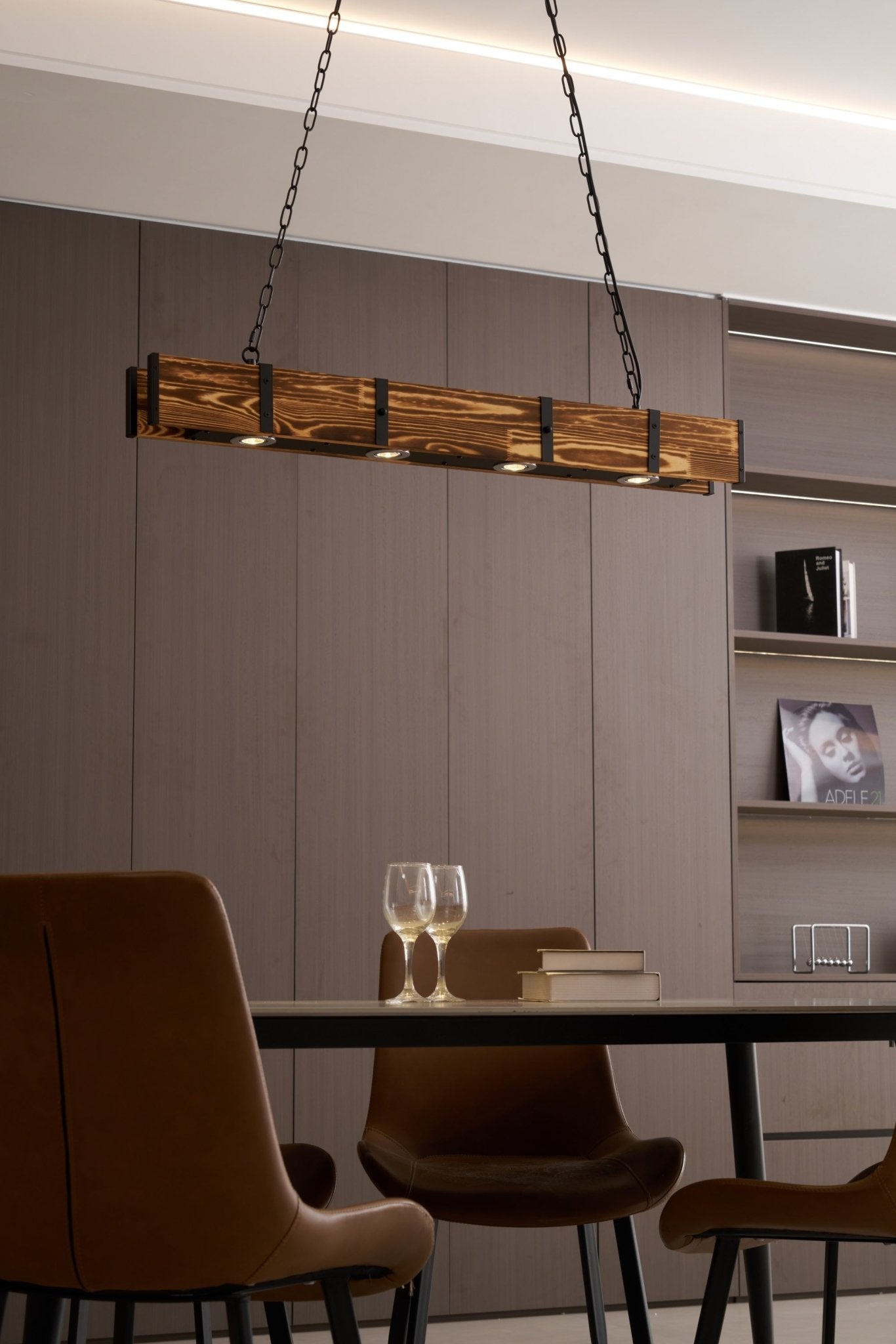 Lustra Kronleuchter Pleva Linear Naturholz-Letslighting