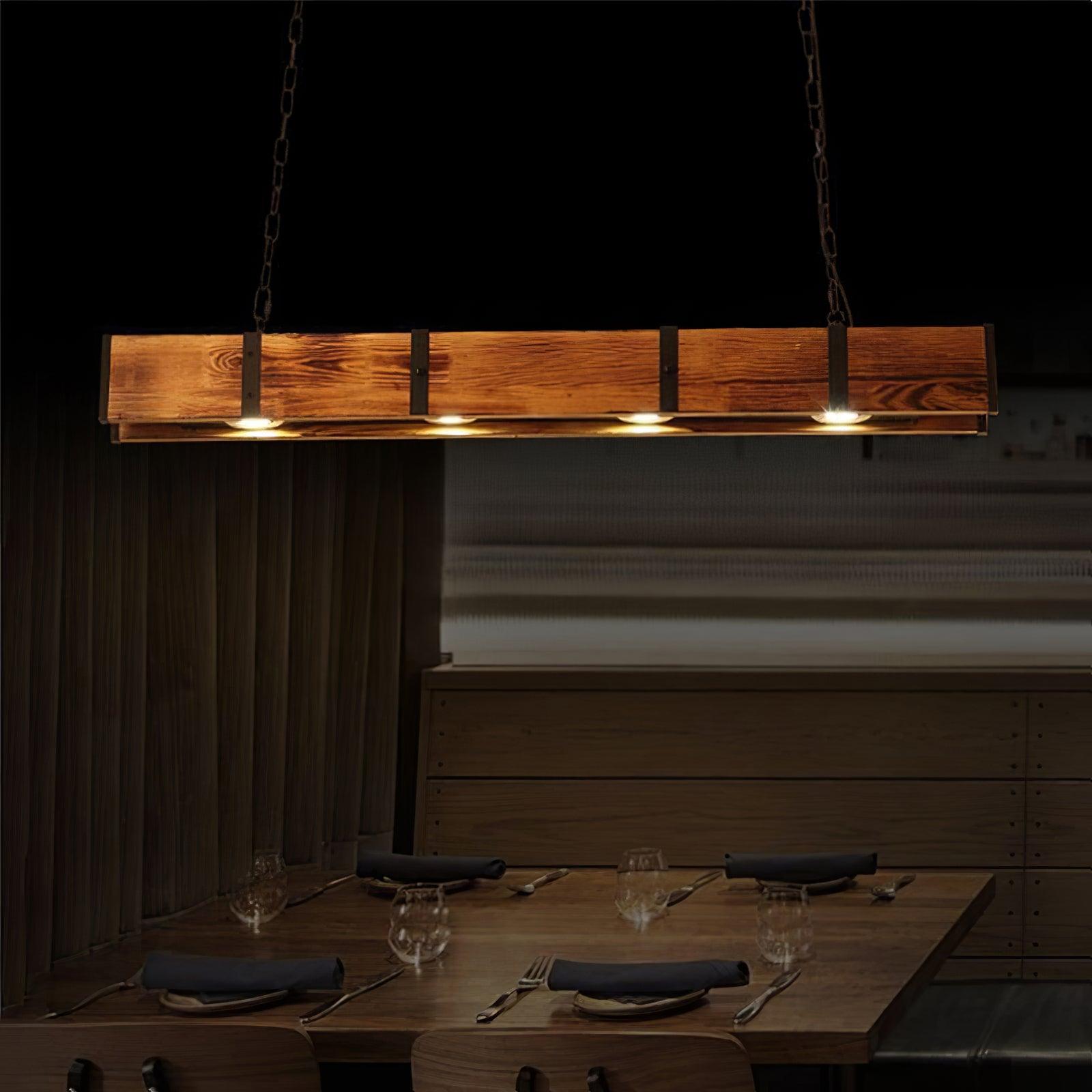 Lustra Kronleuchter Pleva Linear Naturholz-Letslighting