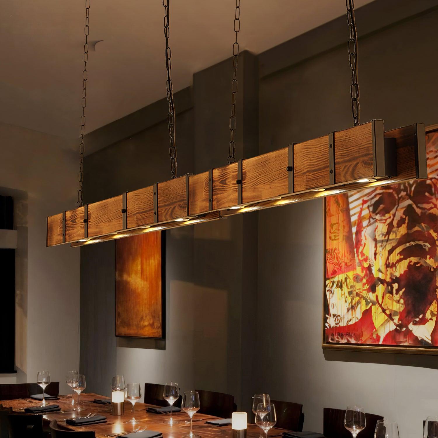 Lustra Kronleuchter Pleva Linear Naturholz-Letslighting