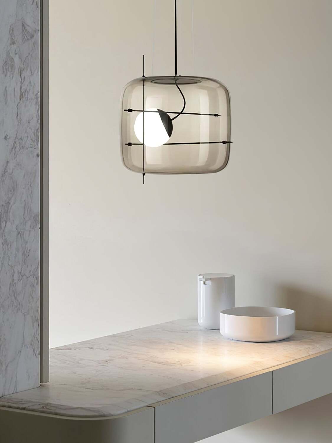 Lune Glas Zeitgemäß Pendelleuchte Leuchte-Letslighting