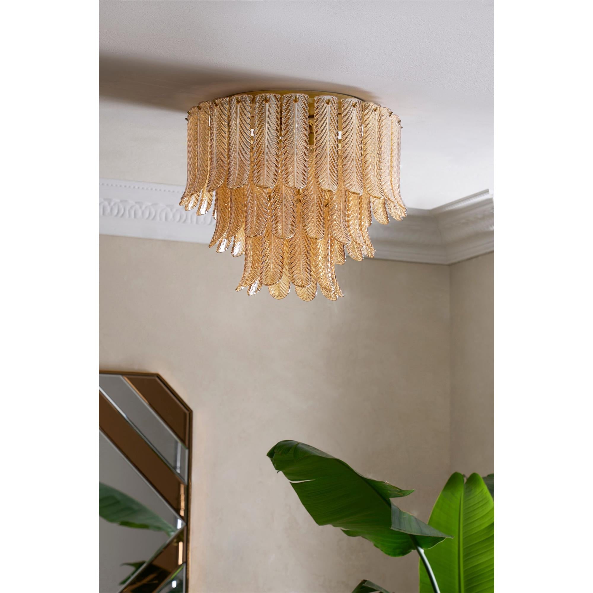 Vosolara Postmoderne Luxus-Deckenleuchte aus Messing und Glas-Letslighting