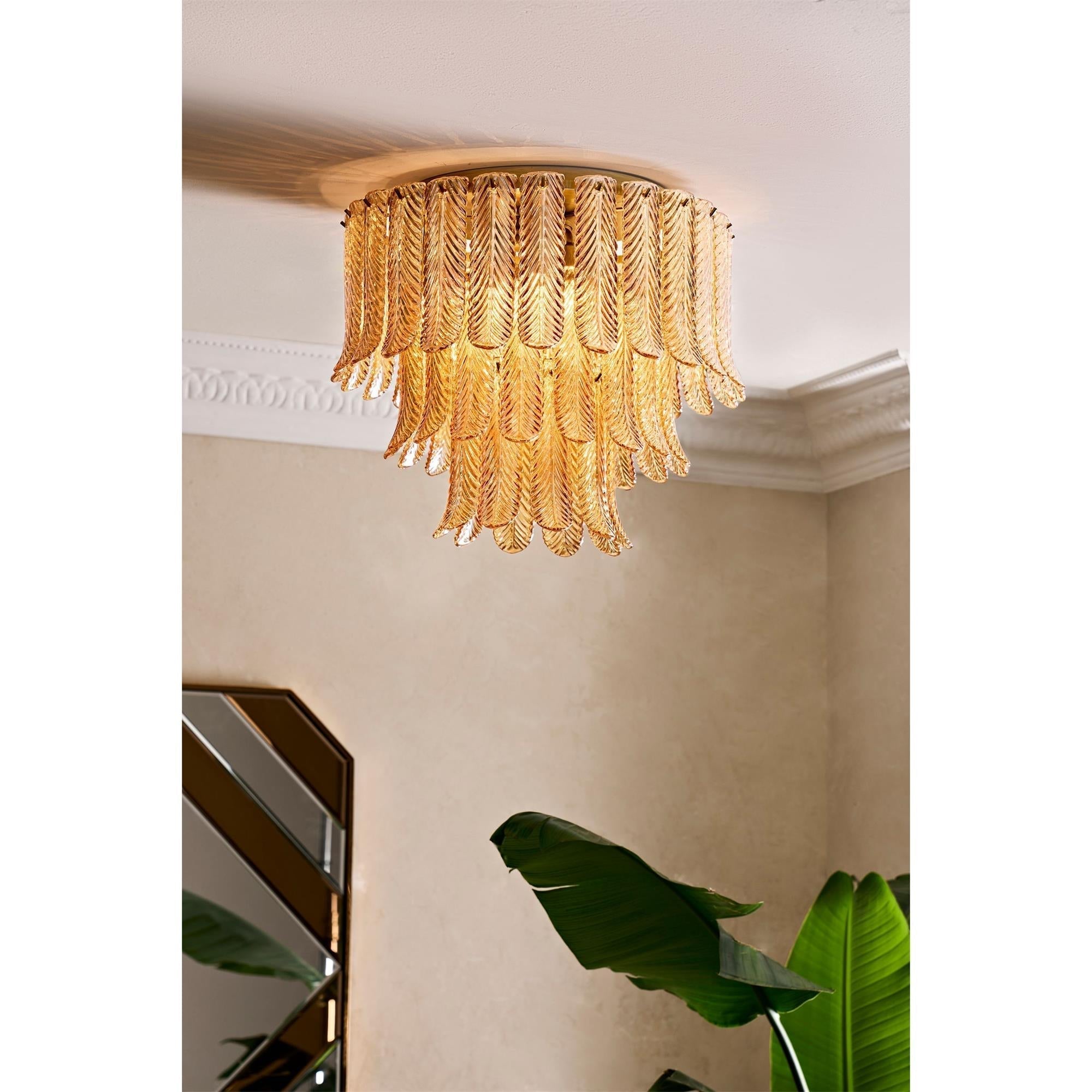 Vosolara Postmoderne Luxus-Deckenleuchte aus Messing und Glas-Letslighting