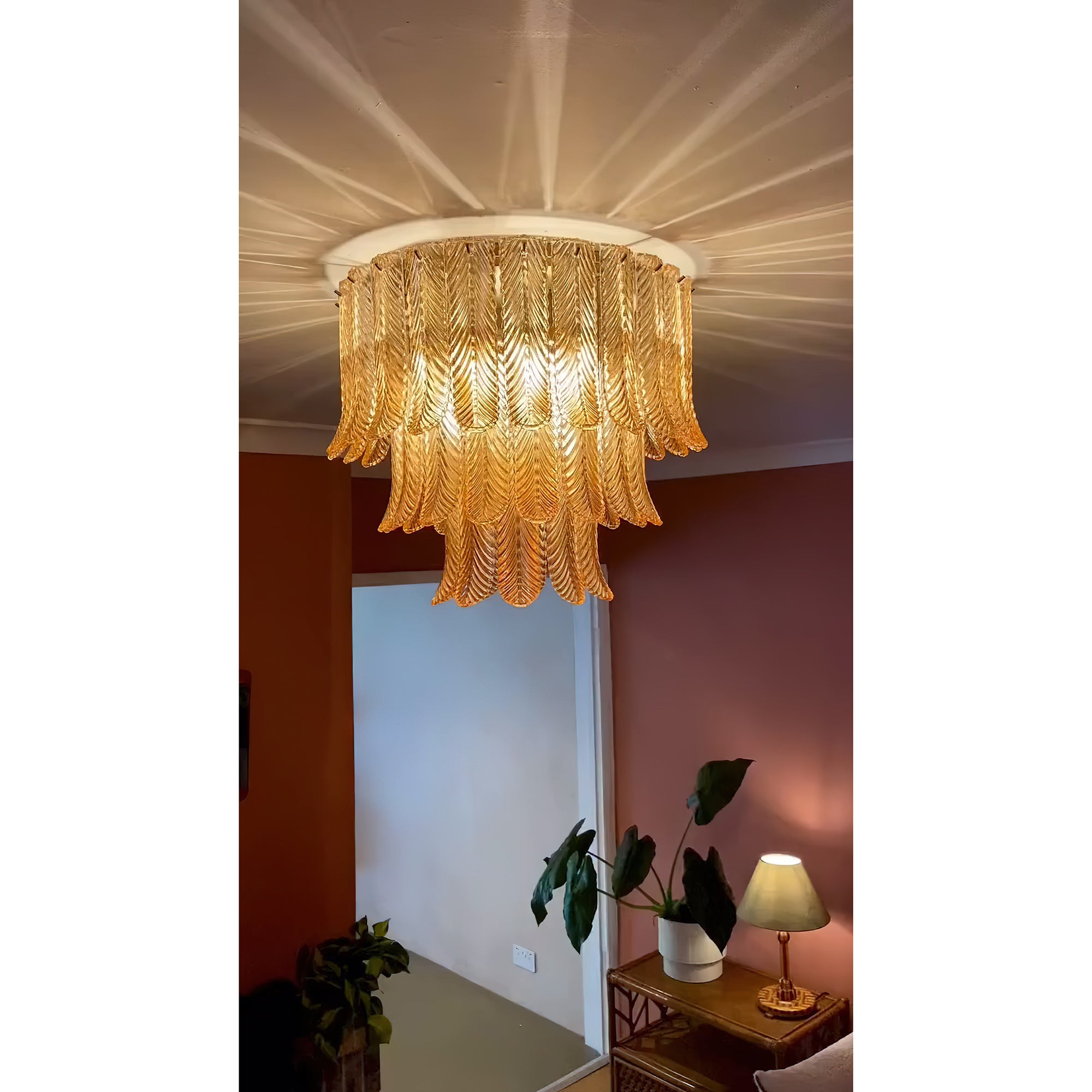 Vosolara Postmoderne Luxus-Deckenleuchte aus Messing und Glas-Letslighting