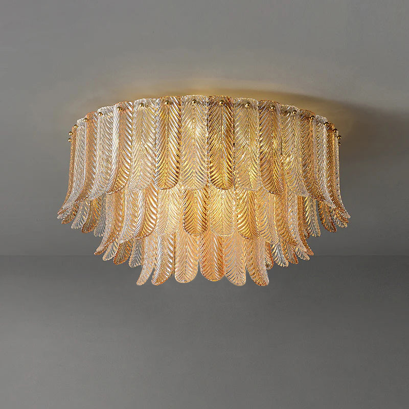 Vosolara Postmoderne Luxus-Deckenleuchte aus Messing und Glas-Letslighting
