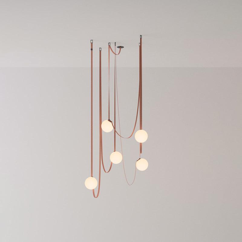 Lustra Pendelleuchte Lederriemen Glas-Letslighting