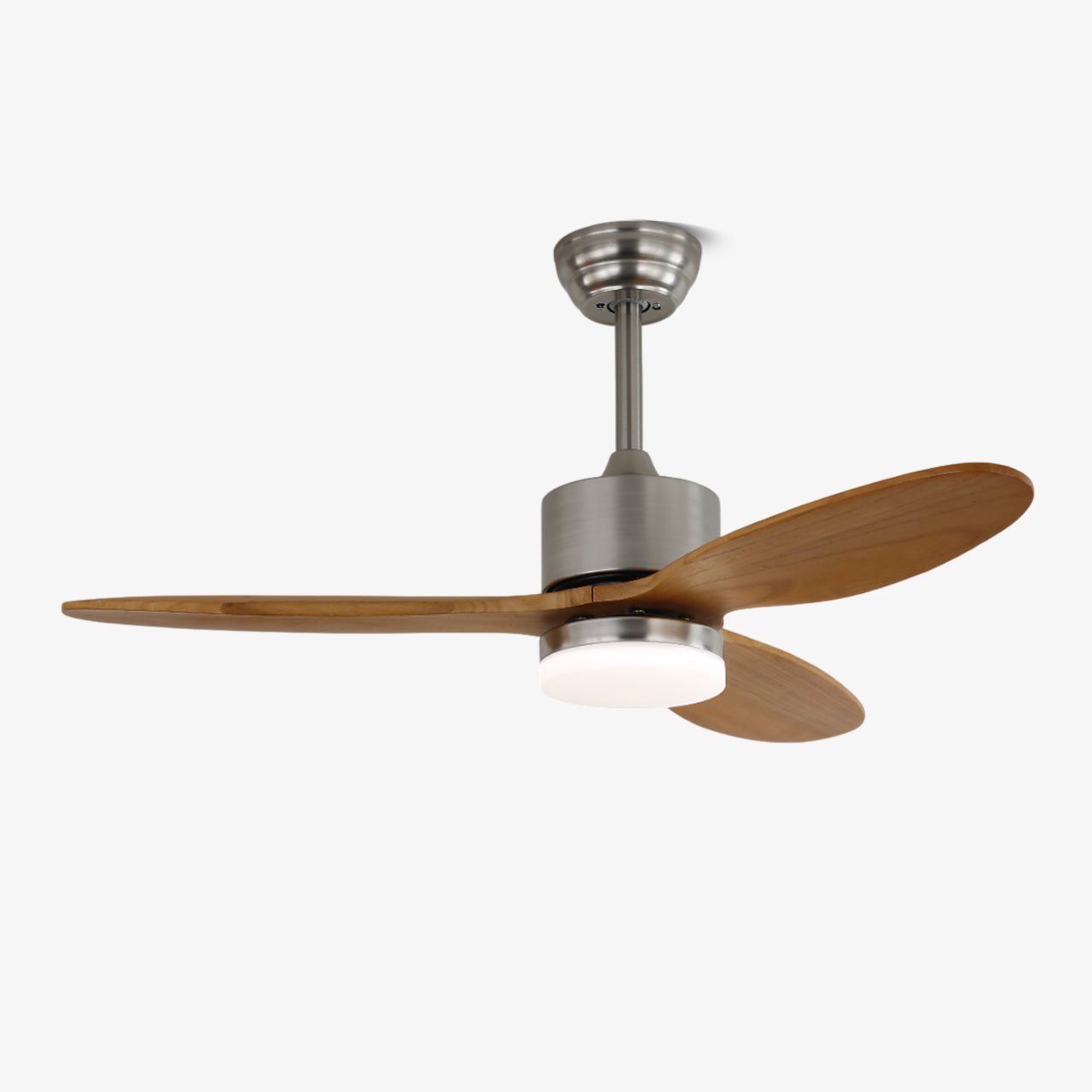 Elara Minimalistische Holz-Deckenventilatorleuchte in Walnuss-Ausführung